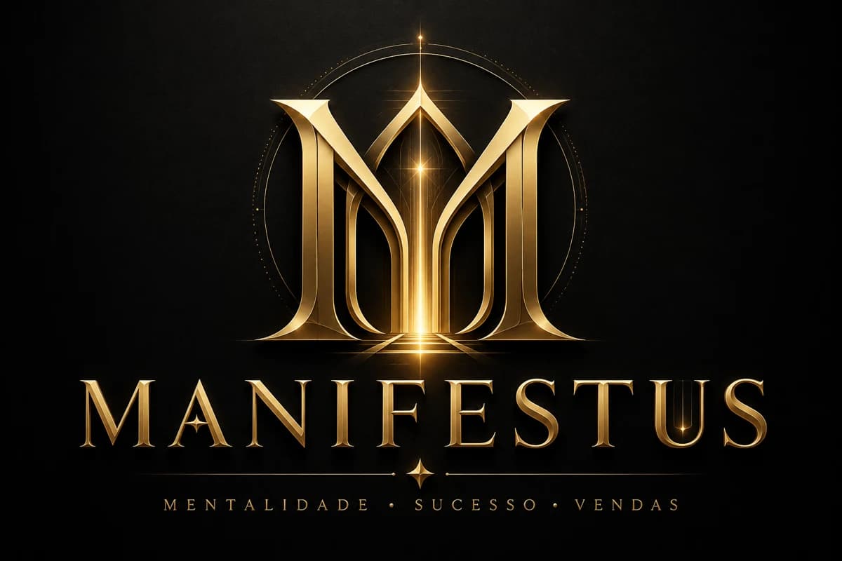 Identidade visual dourada do Manifestus